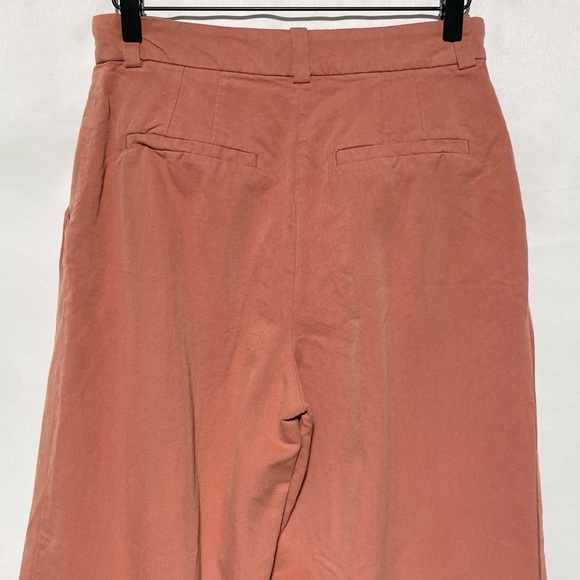 & Other Stories Relaxed Straight Leg Pleated Tailored Trousers Rust Red Size 4 - Picture 9 of 16